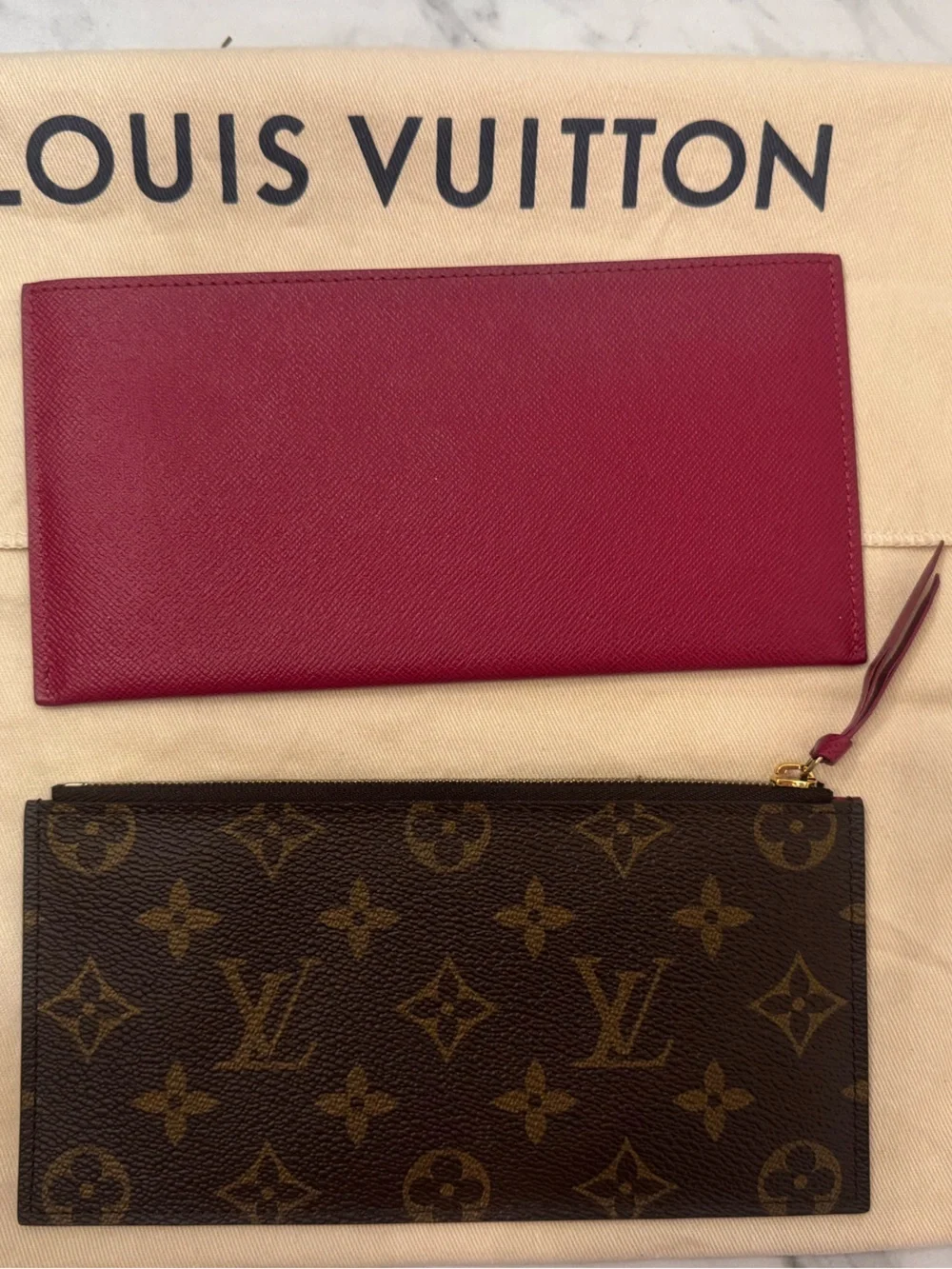 Louis Vuitton Pochette Felicie monogram fuchsia authentic complete set